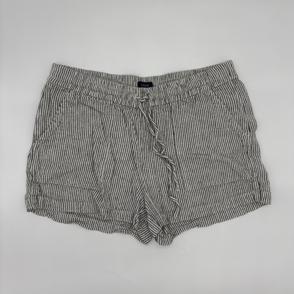 J. Crew High Waist Black and White Striped Shorts